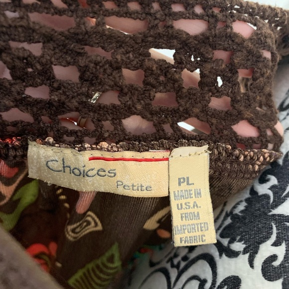 Choices, Ladies Boho/ Tunic Top with crochet, size PLg. - Picture 6 of 10